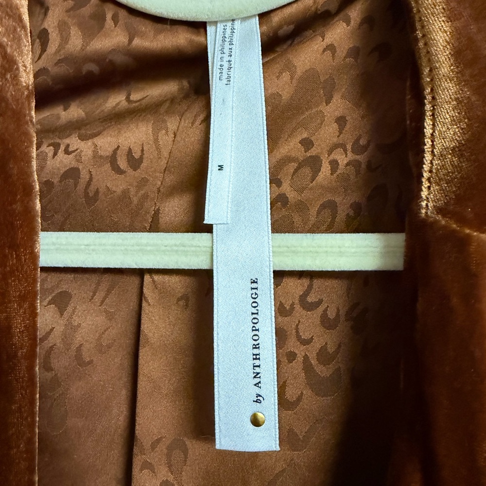 Anthropologie Velvet Blazer in Rich Brown - Picture 3 of 4